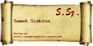Samek Szabina névjegykártya